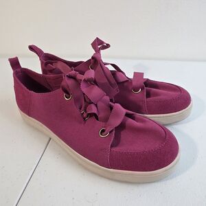 Girl's Women's Koolaburra by Uggs Penley Ribbon Tie Sneakers Pink Size 5 EUC